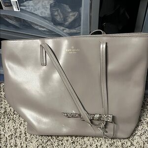 Kate Spade Taupe Tote with Glitter Bow